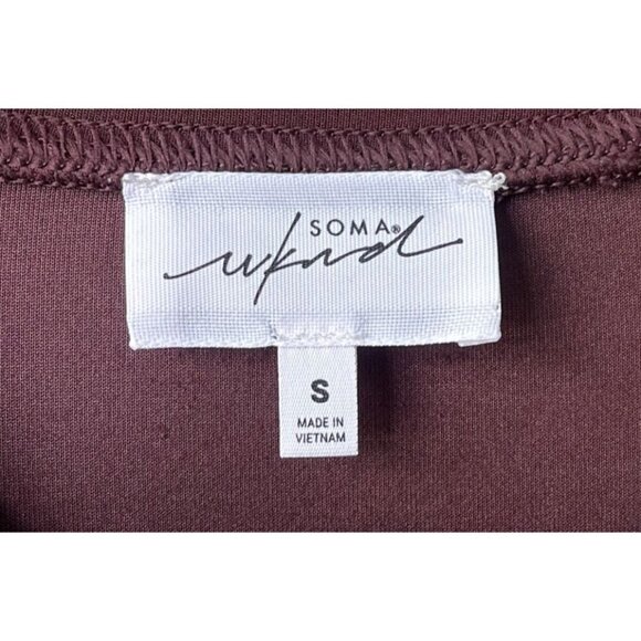 Soma Wknd Size S Soft Burgundy Red Tech Scuba Pullover Crewneck Sweatshirt - Picture 10 of 12